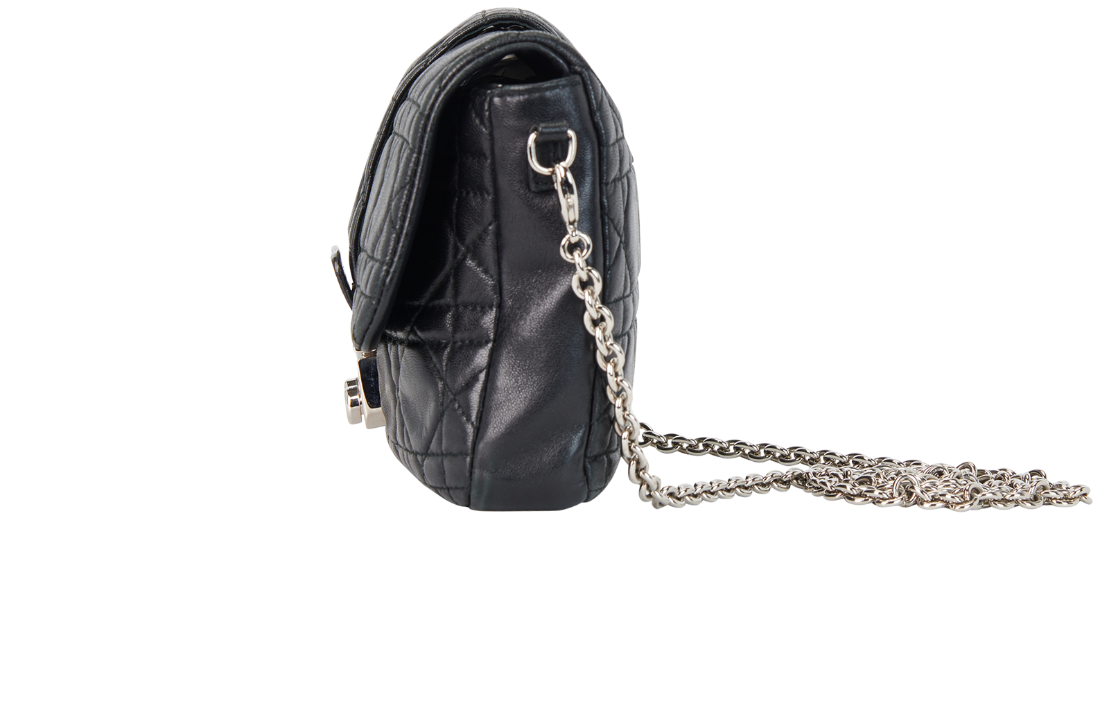 Miss Dior Flap Bag, &pound;595, Handbags, Black, Lambskin Leather, Bottom view